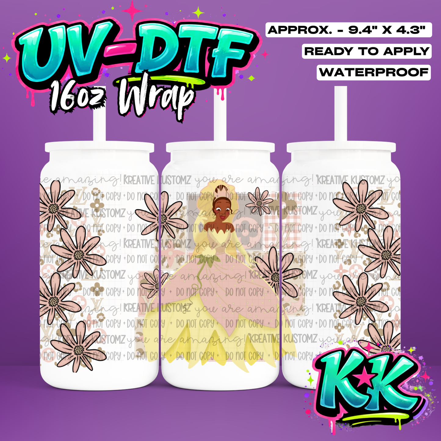 446 | UV DTF Cup Wrap for 16oz Libbey Glass