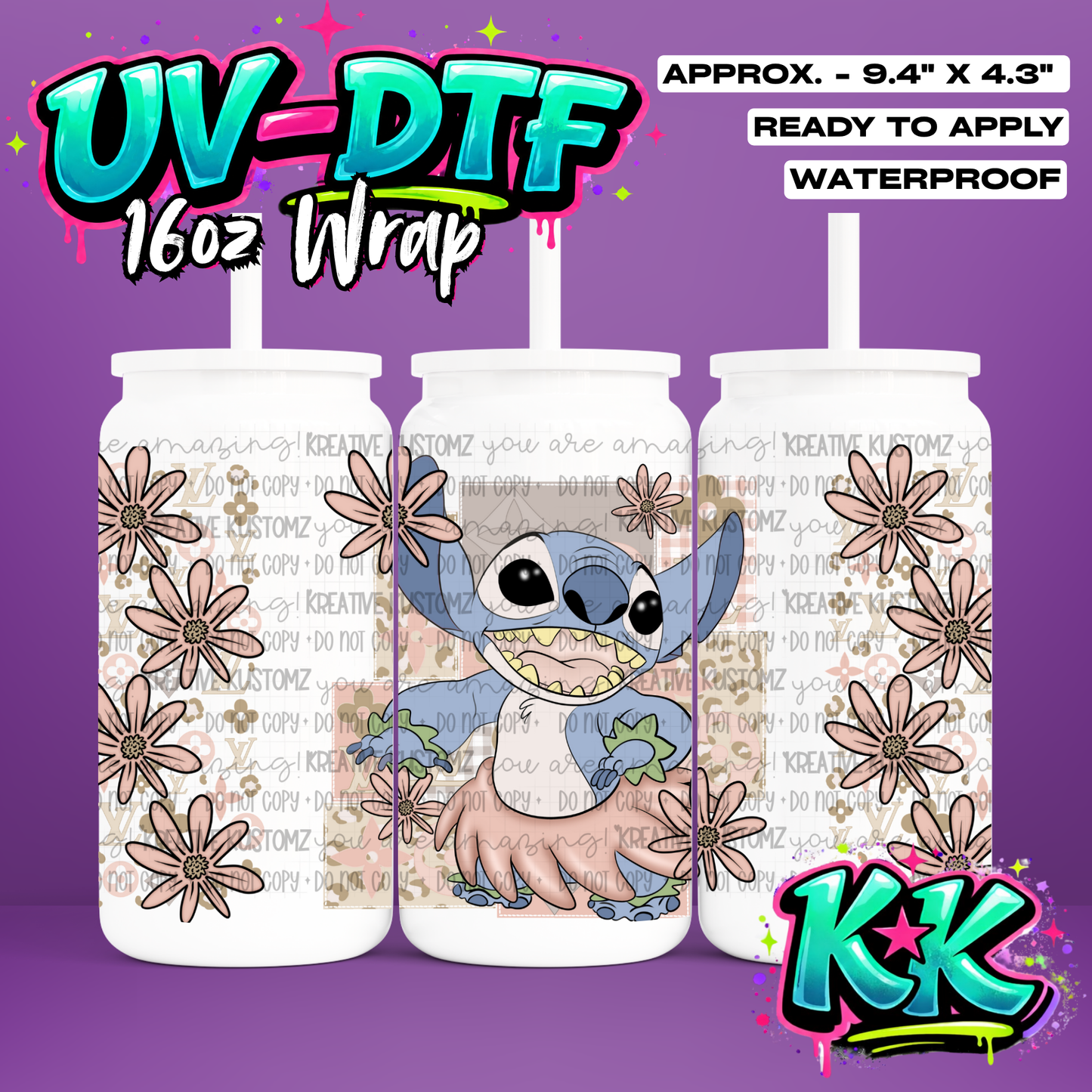 447 | UV DTF Cup Wrap for 16oz Libbey Glass