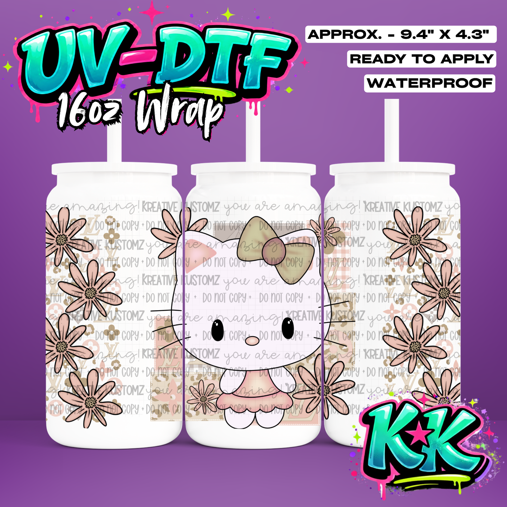 449 | UV DTF Cup Wrap for 16oz Libbey Glass
