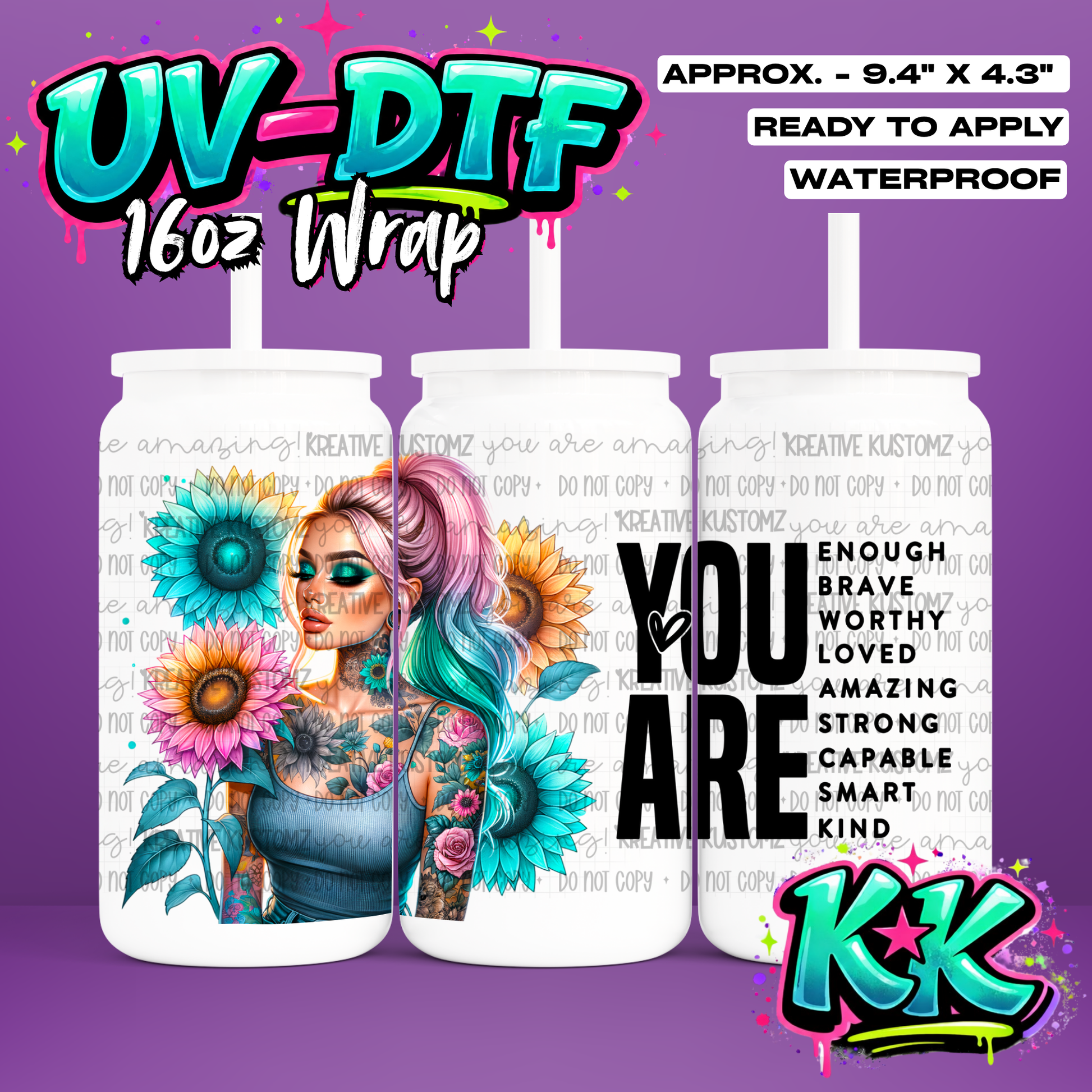 451 | UV DTF Cup Wrap for 16oz Libbey Glass