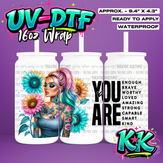 451 | UV DTF Cup Wrap for 16oz Libbey Glass