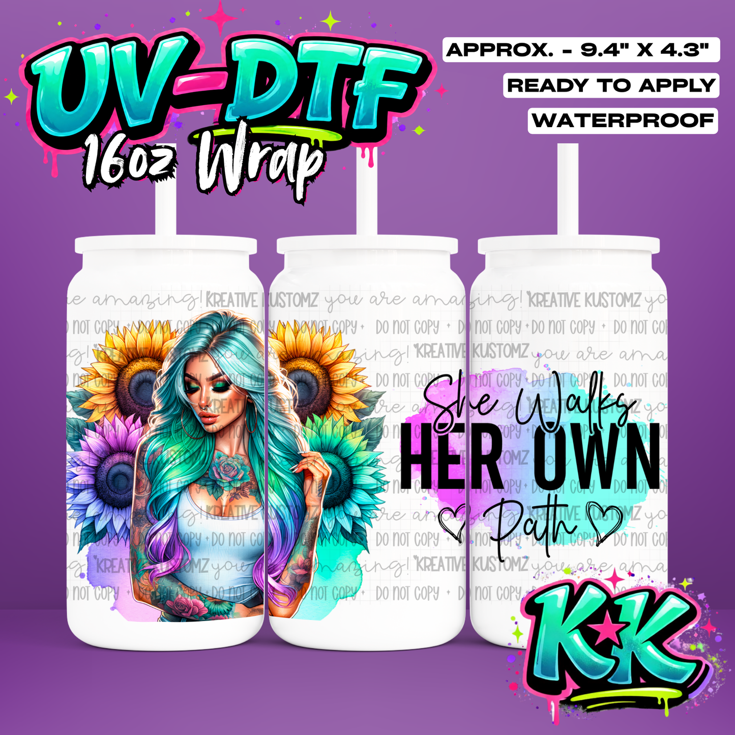452 | UV DTF Cup Wrap for 16oz Libbey Glass