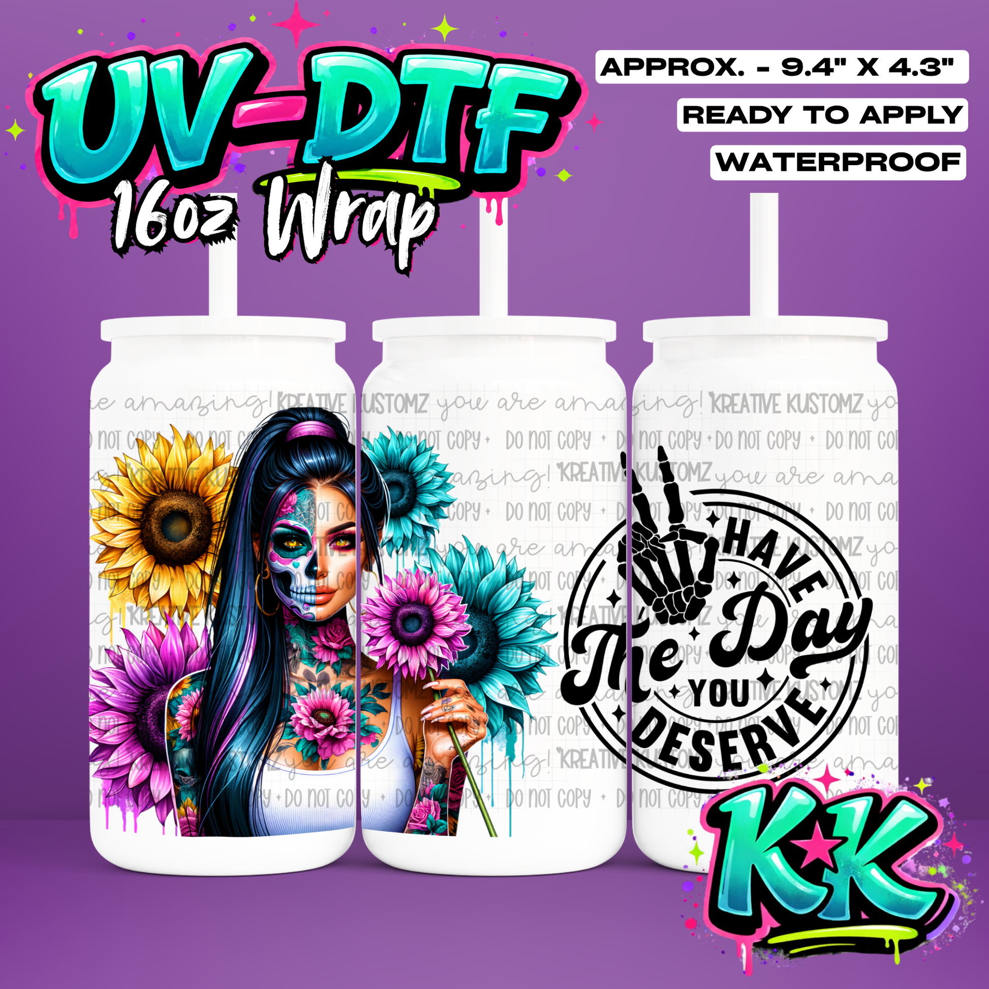 453 | UV DTF Cup Wrap for 16oz Libbey Glass