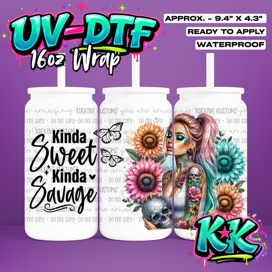 454 | UV DTF Cup Wrap for 16oz Libbey Glass