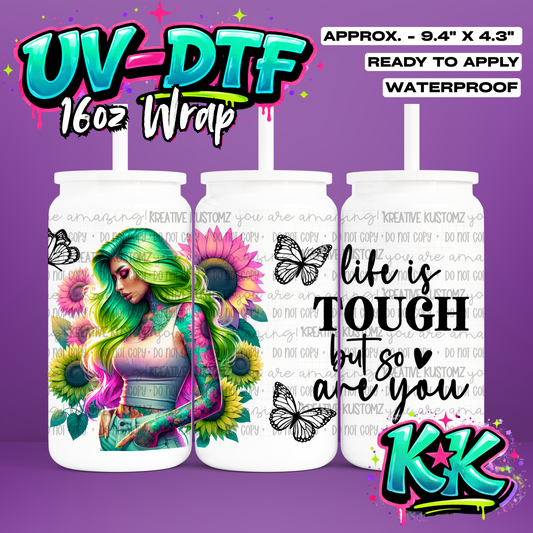 455 | UV DTF Cup Wrap for 16oz Libbey Glass