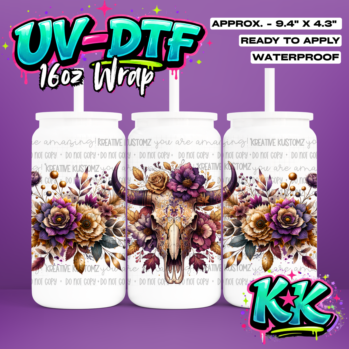 460 | UV DTF Cup Wrap for 16oz Libbey Glass
