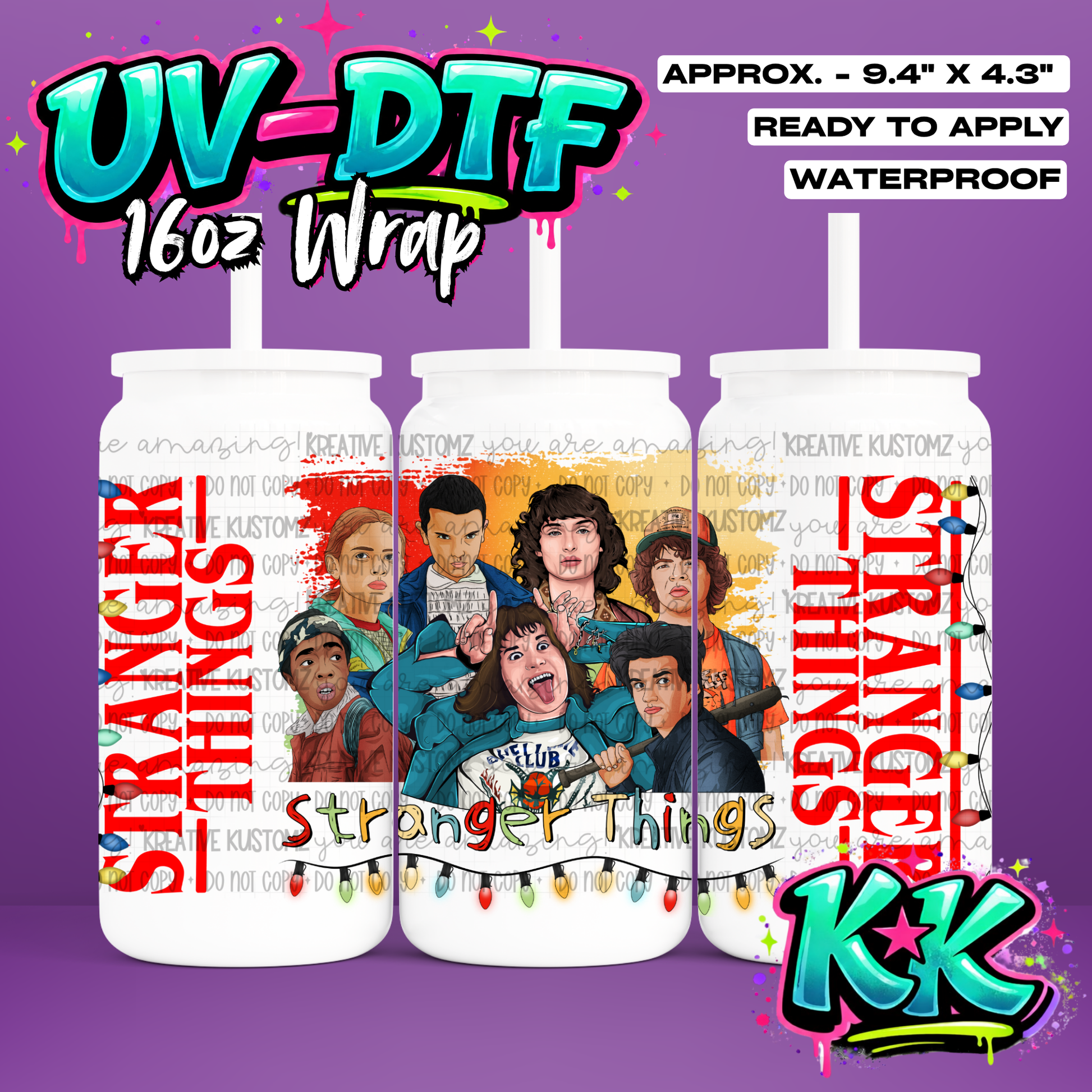 464 | UV DTF Cup Wrap for 16oz Libbey Glass