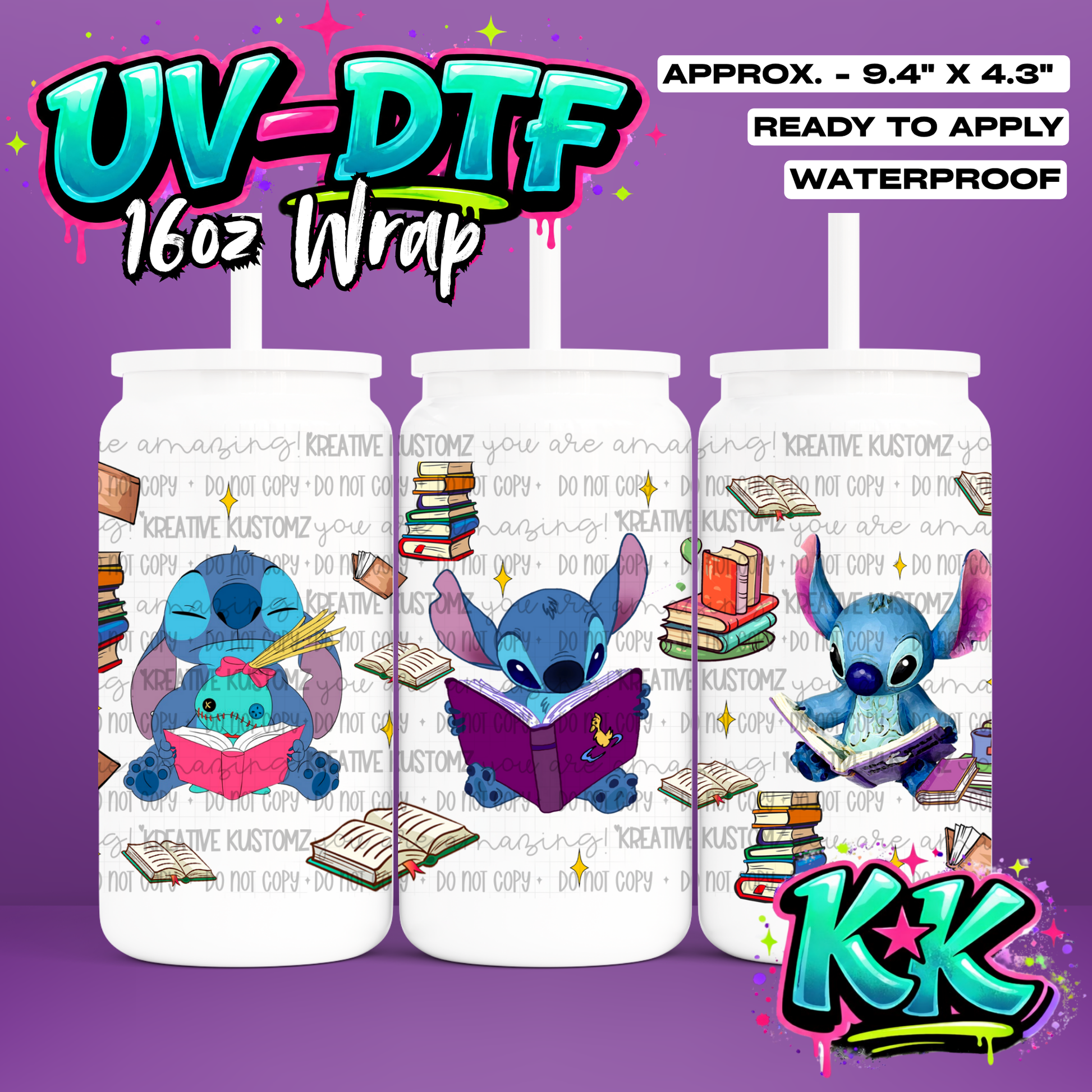 465 | UV DTF Cup Wrap for 16oz Libbey Glass