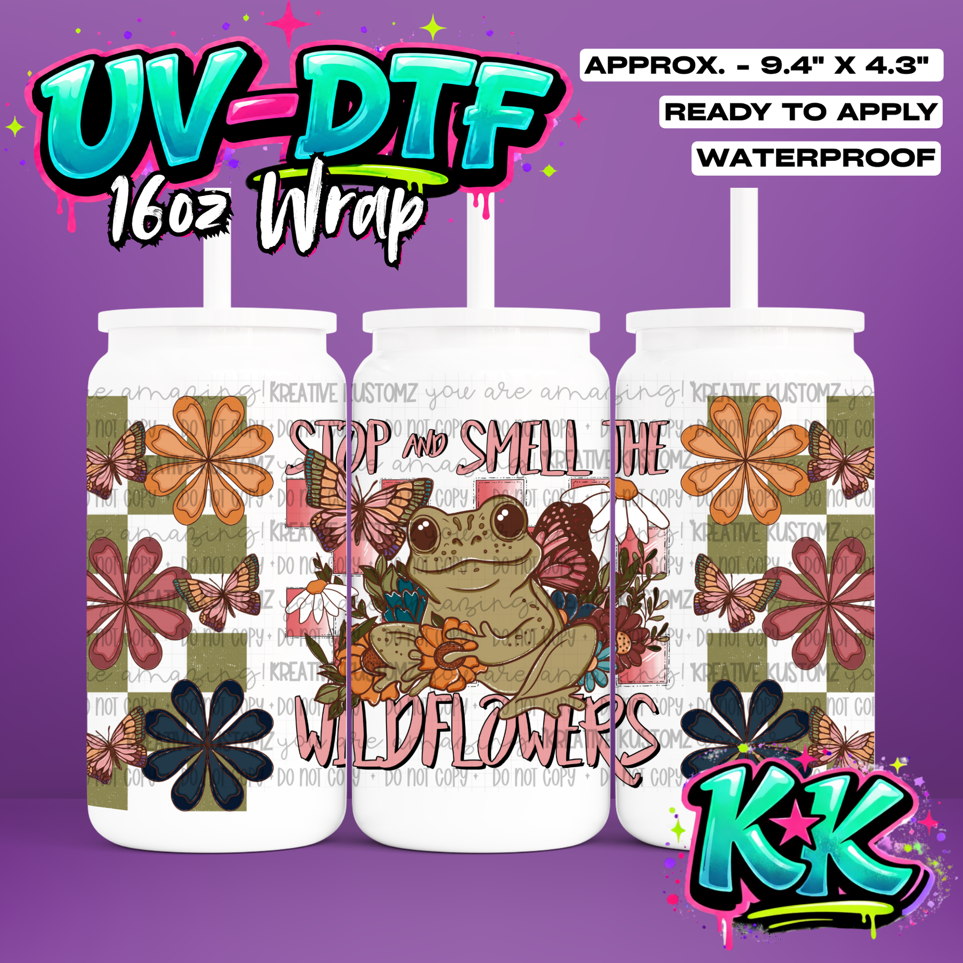 468 | UV DTF Cup Wrap for 16oz Libbey Glass