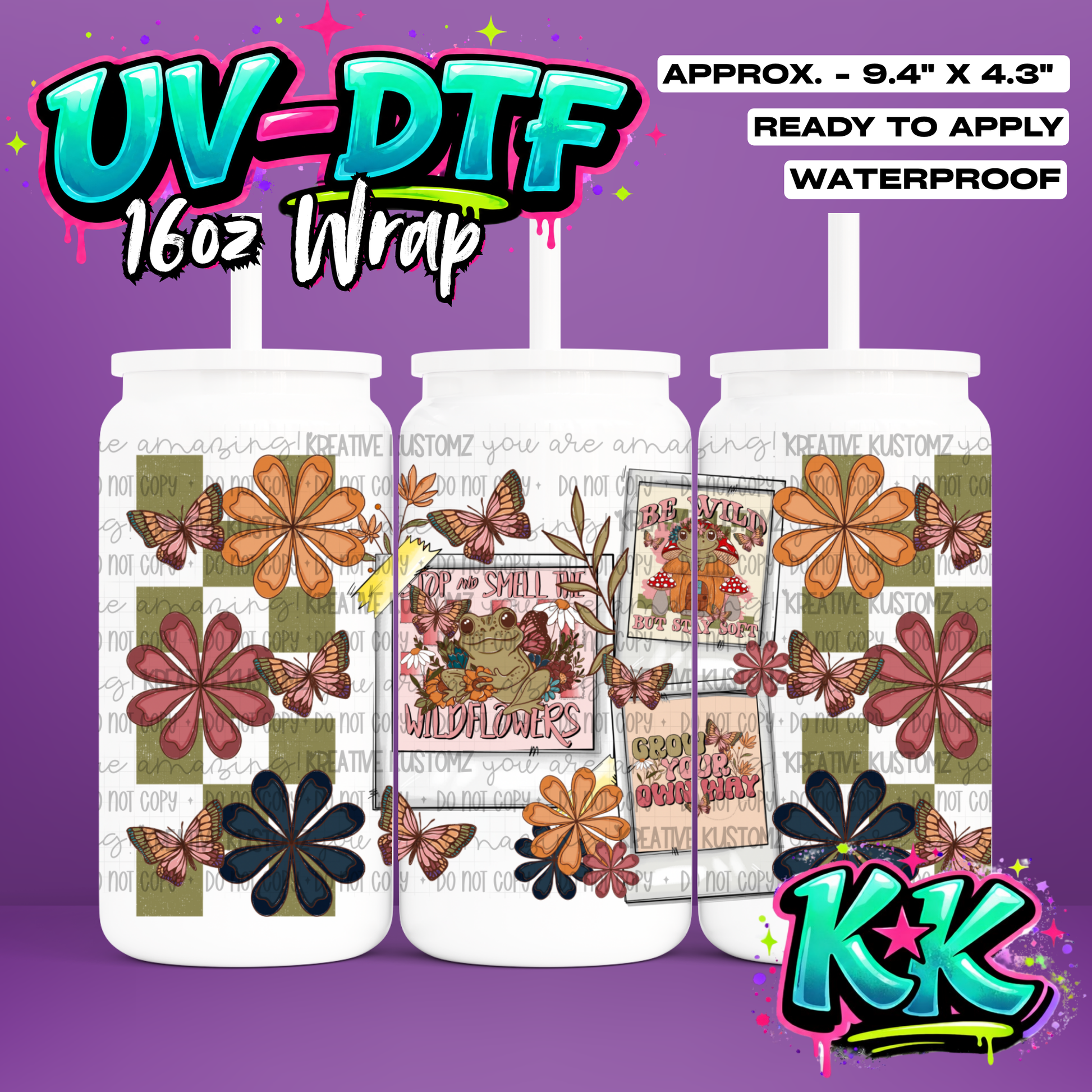 469 | UV DTF Cup Wrap for 16oz Libbey Glass