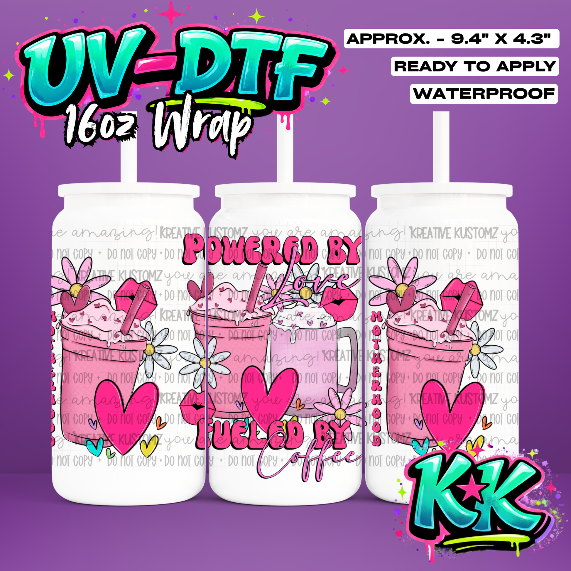 472 | UV DTF Cup Wrap for 16oz Libbey Glass