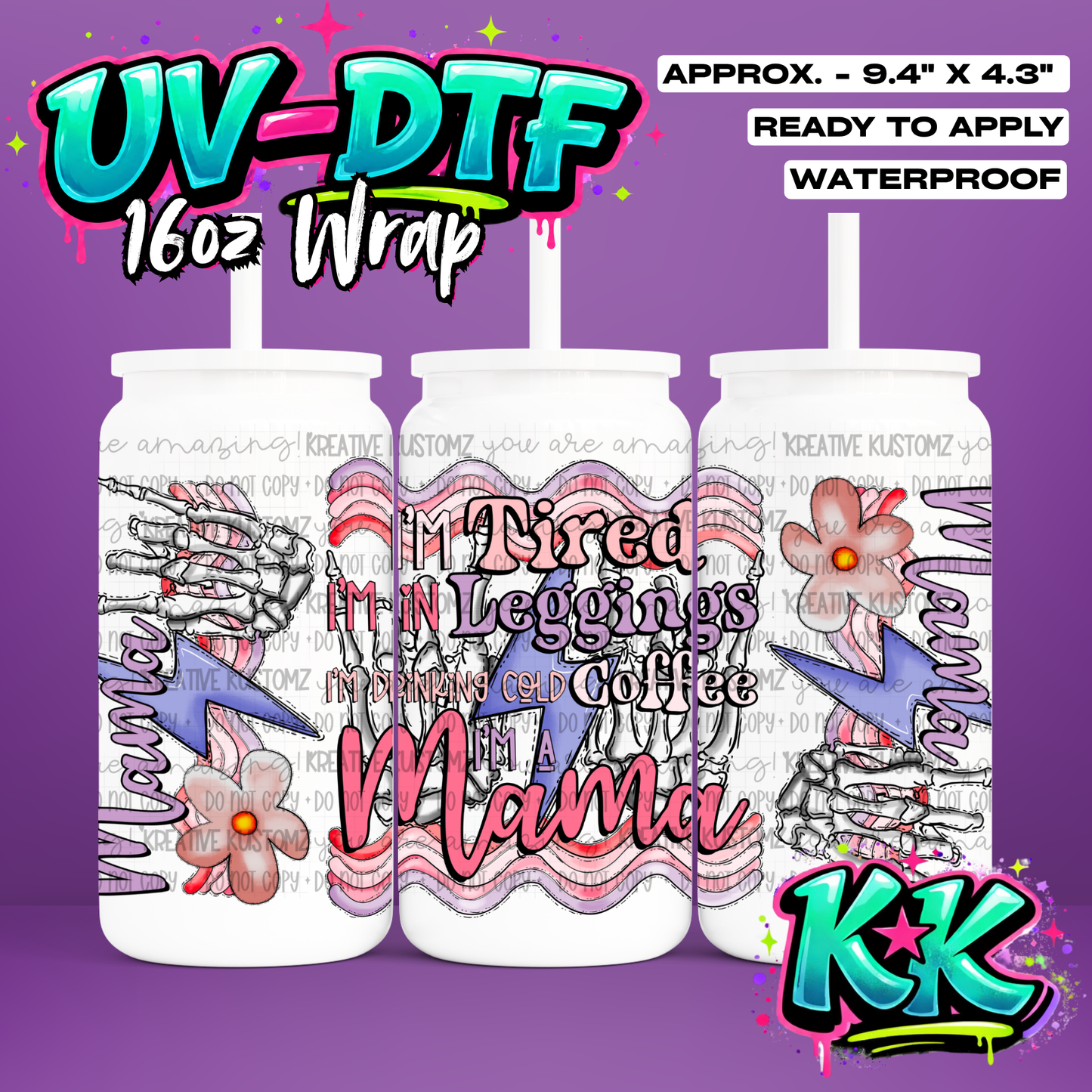 474 | UV DTF Cup Wrap for 16oz Libbey Glass