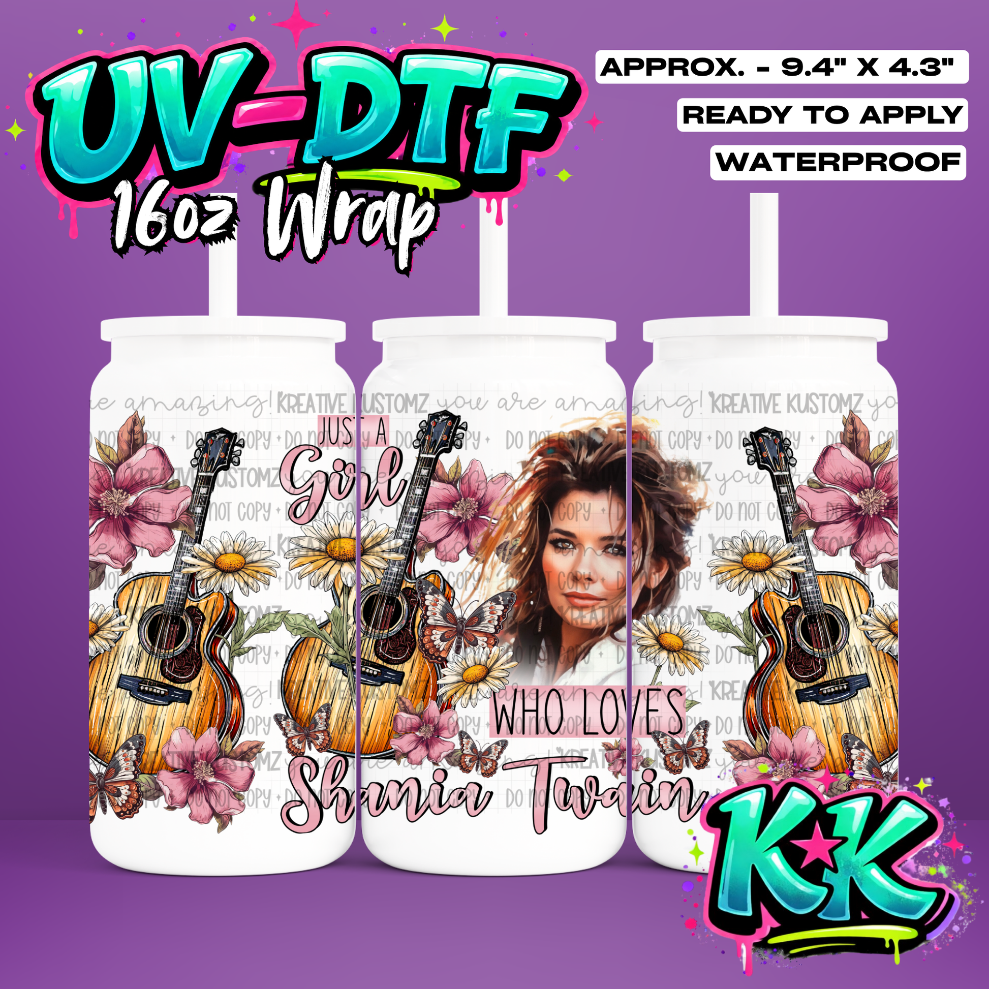476 | UV DTF Cup Wrap for 16oz Libbey Glass