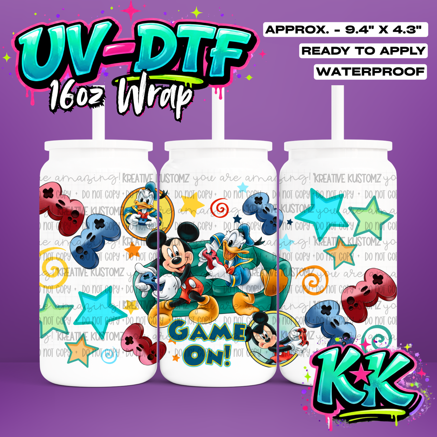 477 | UV DTF Cup Wrap for 16oz Libbey Glass