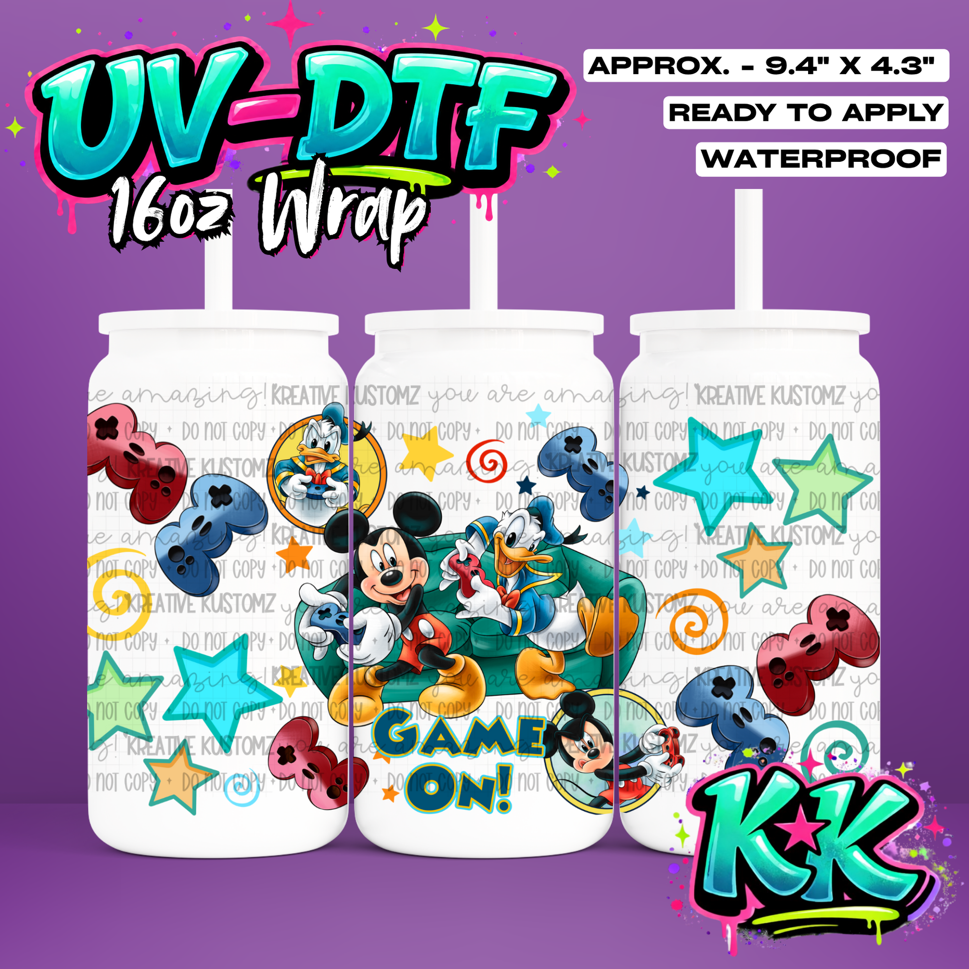 477 | UV DTF Cup Wrap for 16oz Libbey Glass