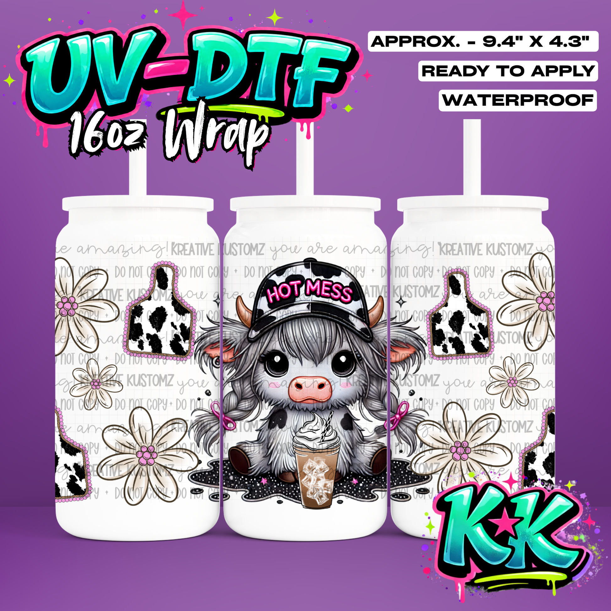 479 | UV DTF Cup Wrap for 16oz Libbey Glass