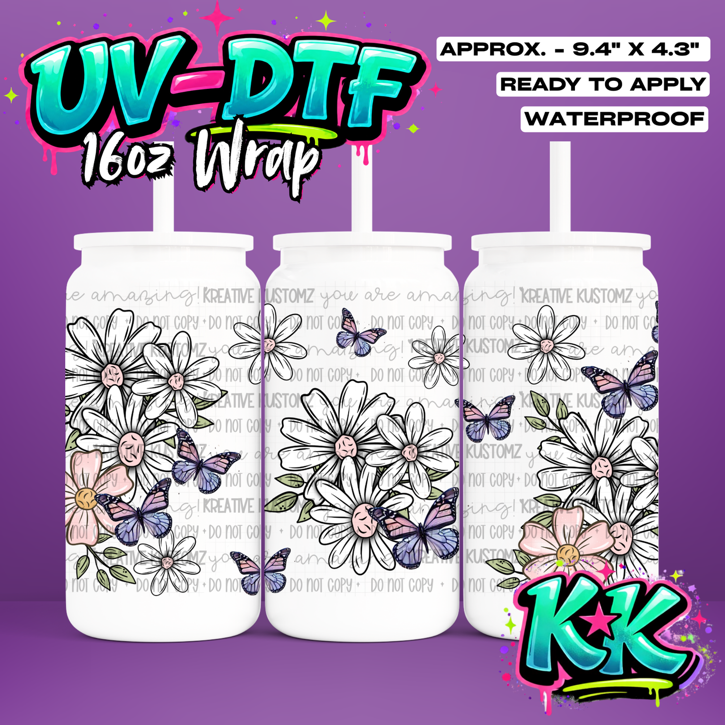 482 | UV DTF Cup Wrap for 16oz Libbey Glass