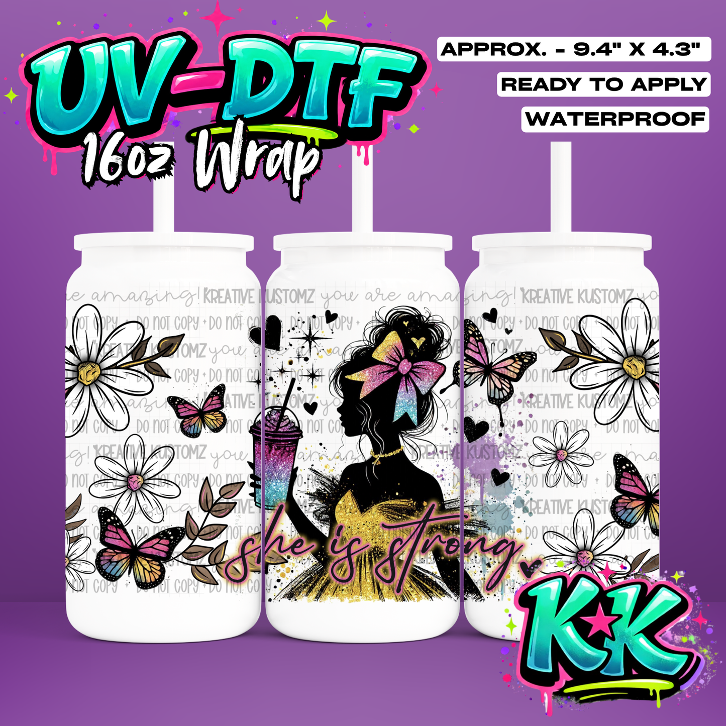 483 | UV DTF Cup Wrap for 16oz Libbey Glass