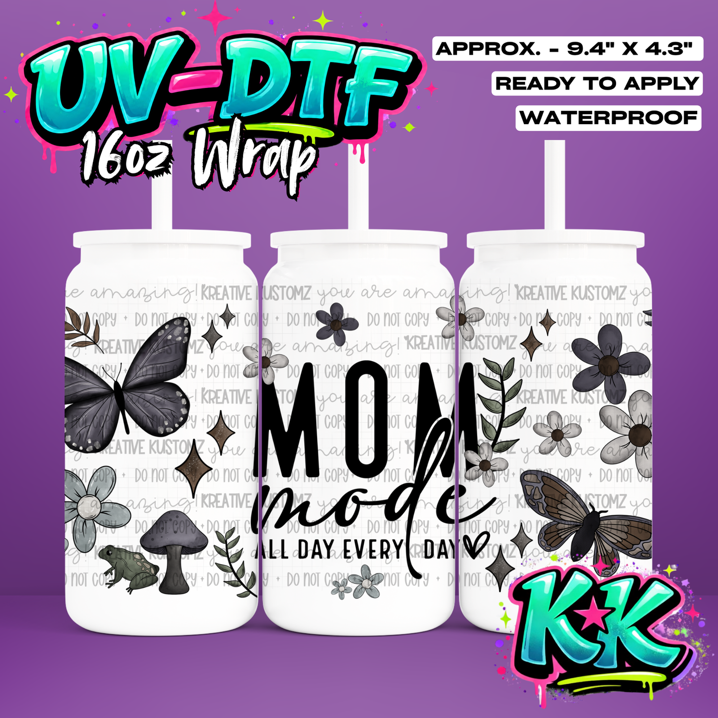 485 | UV DTF Cup Wrap for 16oz Libbey Glass