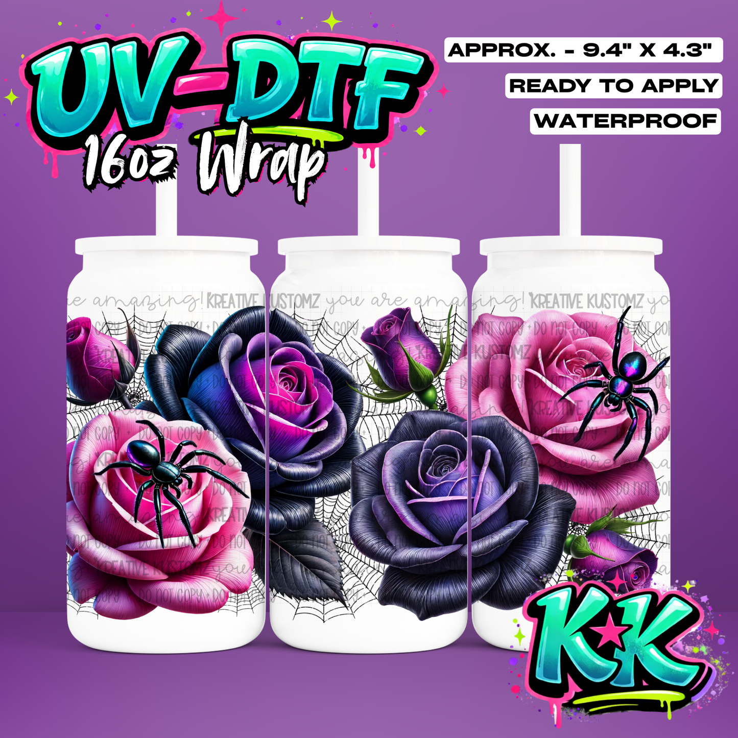 492 | UV DTF Cup Wrap for 16oz Libbey Glass