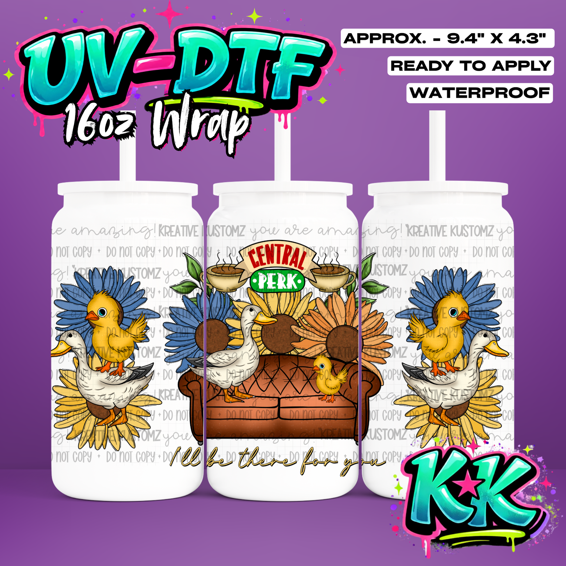 494 | UV DTF Cup Wrap for 16oz Libbey Glass