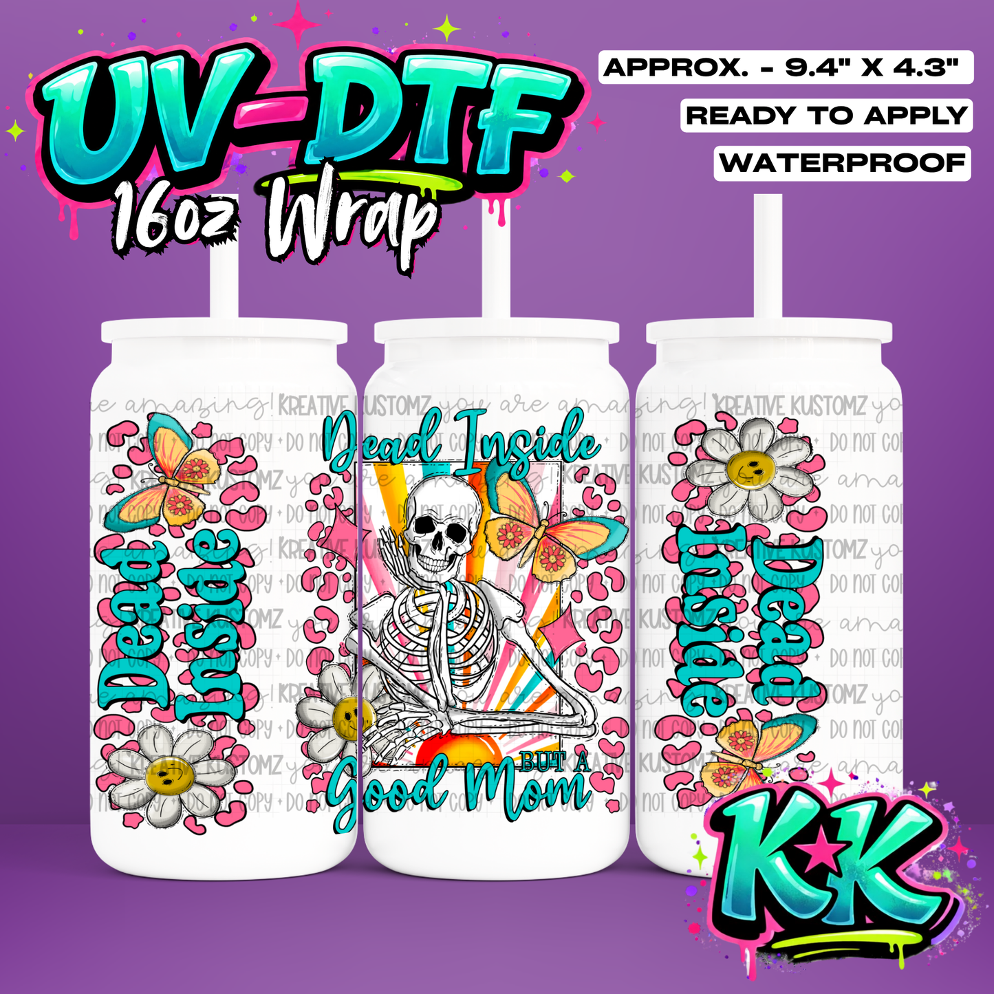 496 | UV DTF Cup Wrap for 16oz Libbey Glass