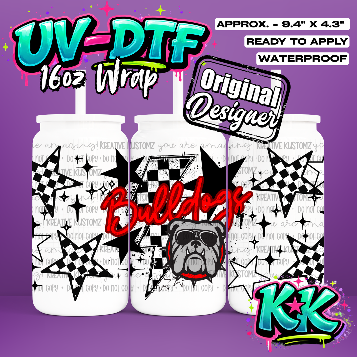 500 | UV DTF Cup Wrap for 16oz Libbey Glass