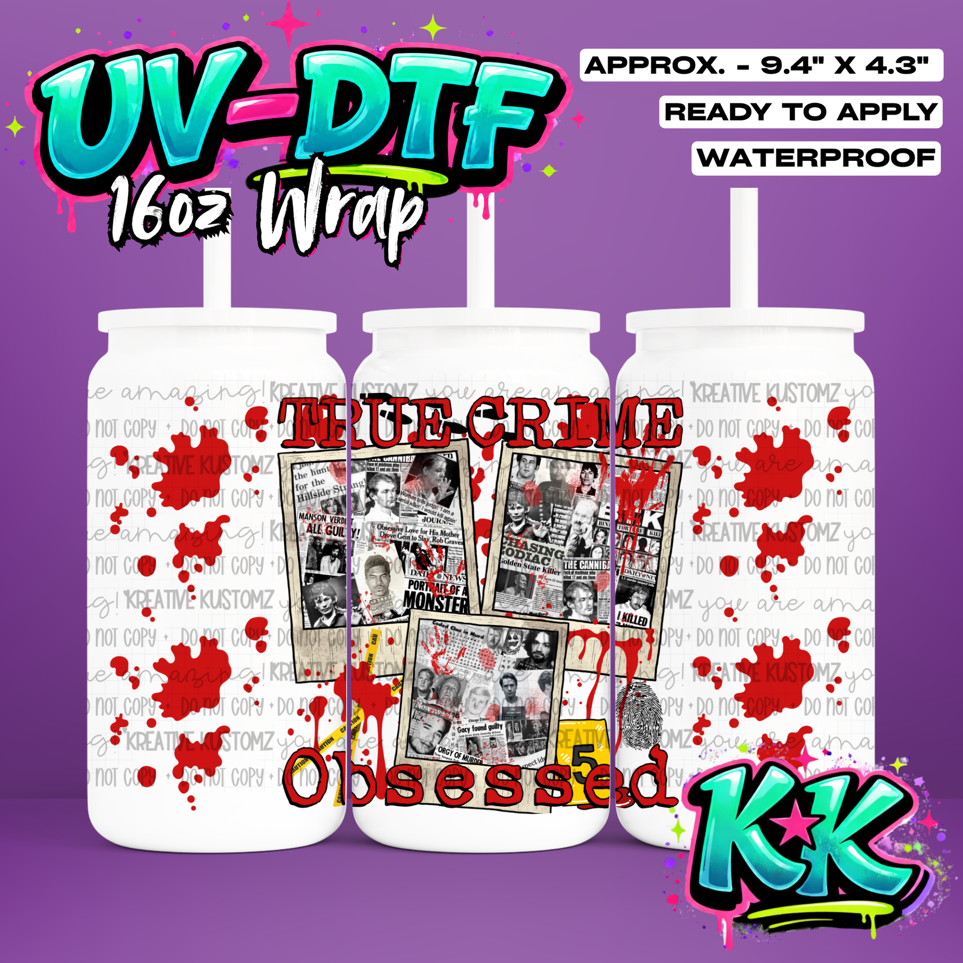 505 | UV DTF Cup Wrap for 16oz Libbey Glass