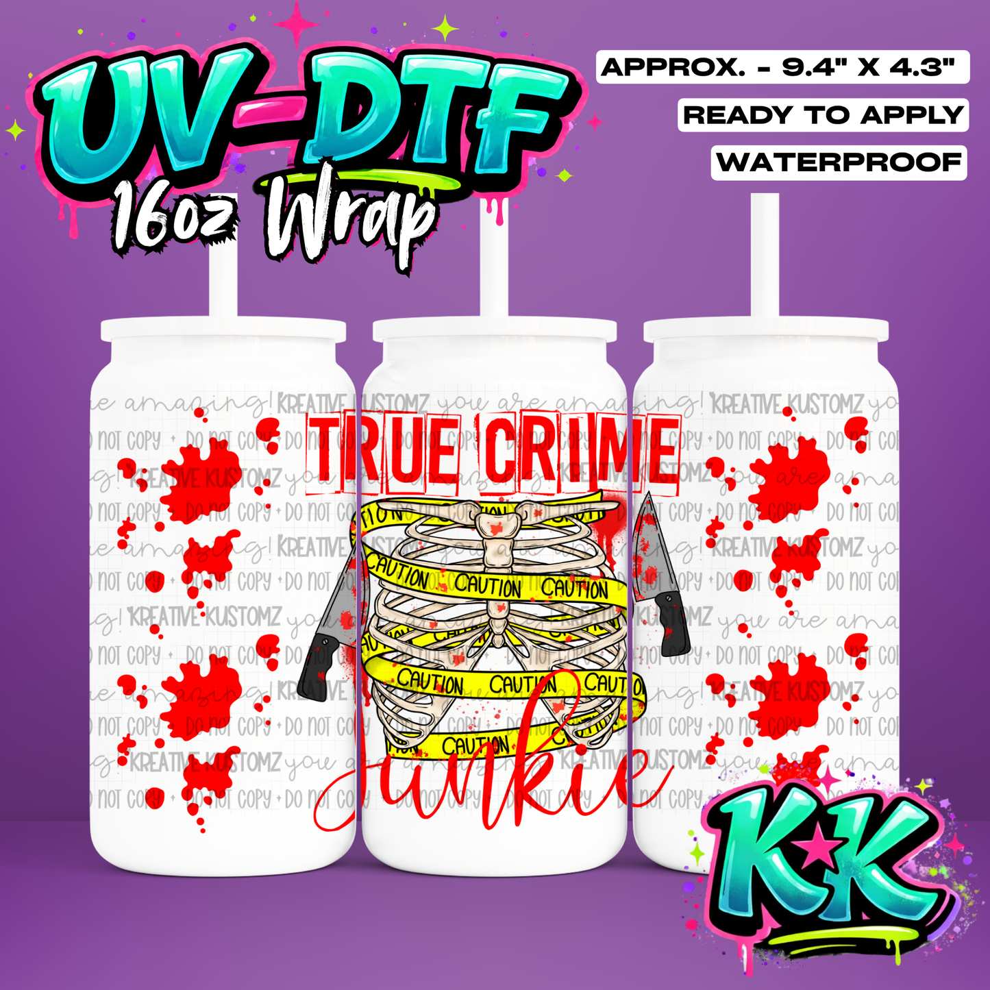 506 | UV DTF Cup Wrap for 16oz Libbey Glass
