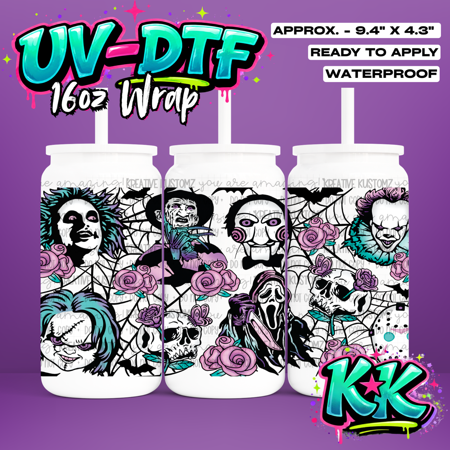 509 | UV DTF Cup Wrap for 16oz Libbey Glass