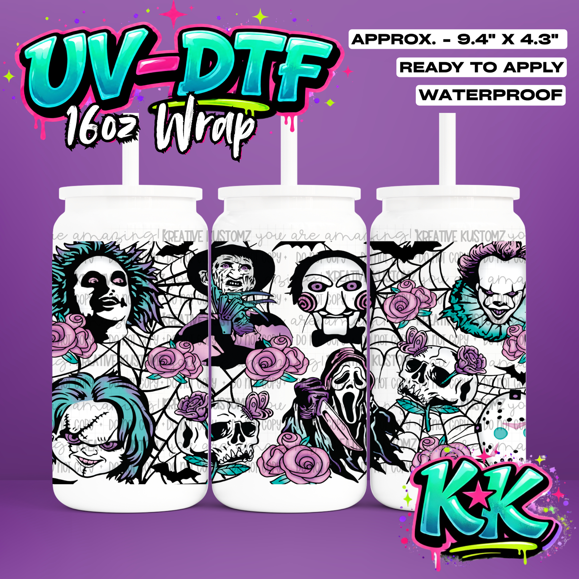 509 | UV DTF Cup Wrap for 16oz Libbey Glass