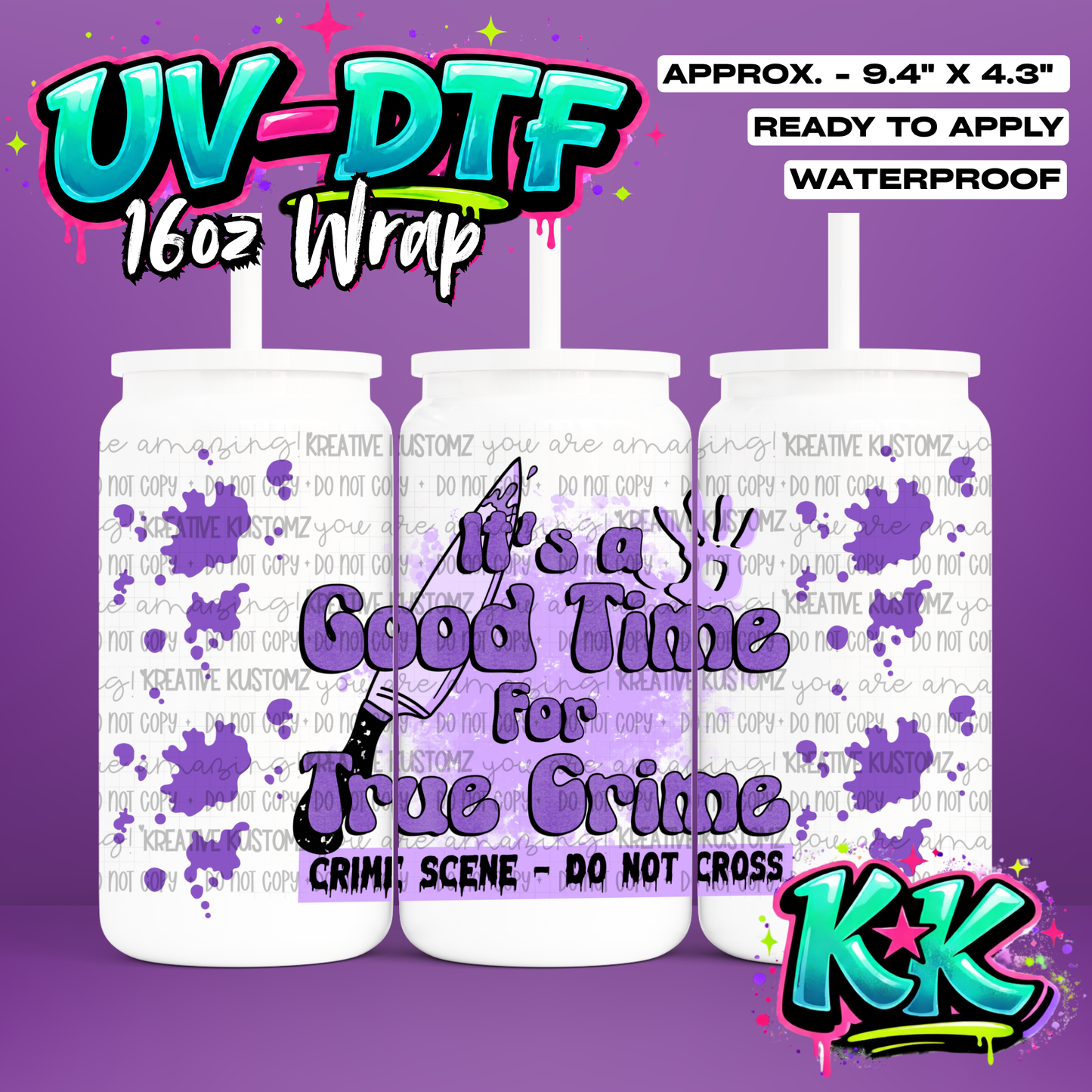 510 | UV DTF Cup Wrap for 16oz Libbey Glass