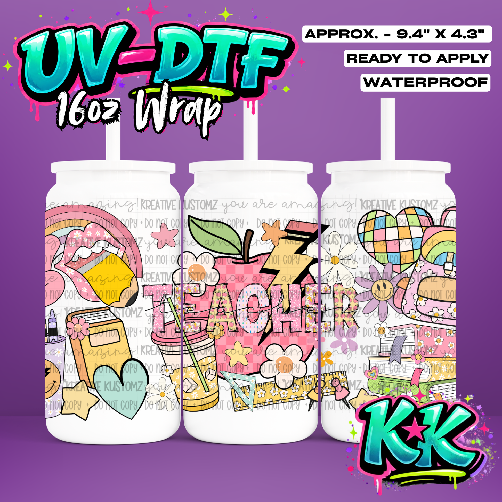 512 | UV DTF Cup Wrap for 16oz Libbey Glass