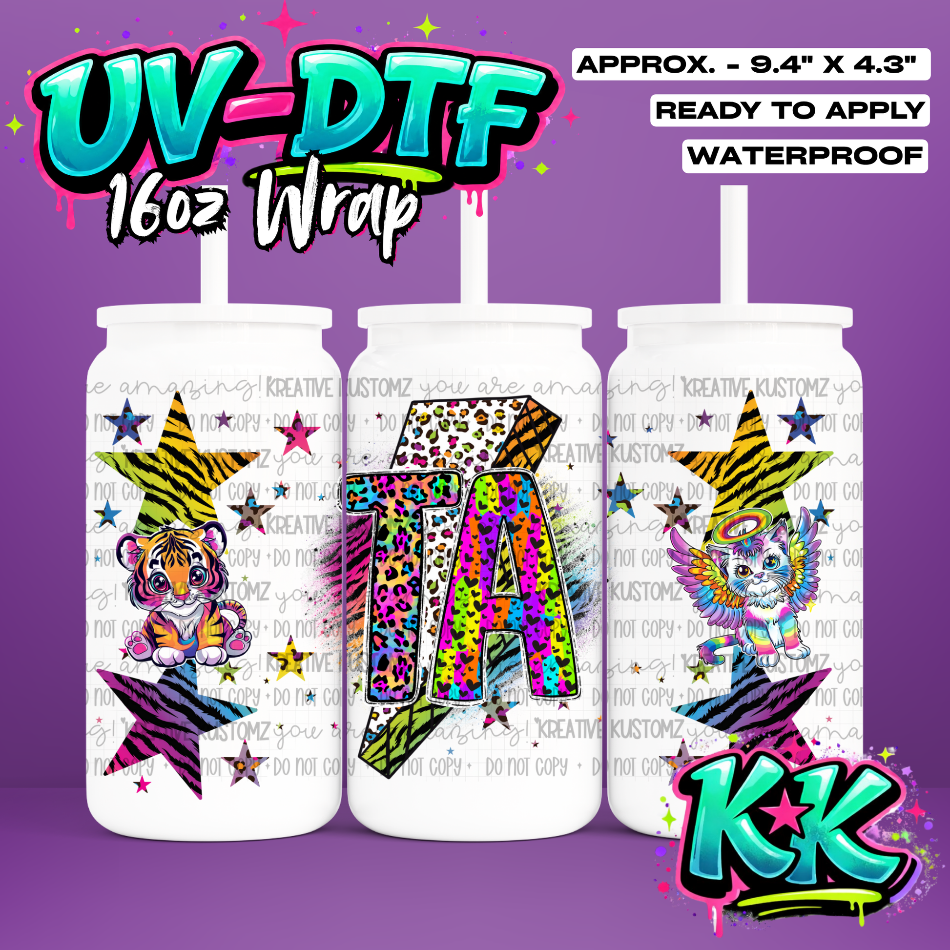 513 | UV DTF Cup Wrap for 16oz Libbey Glass