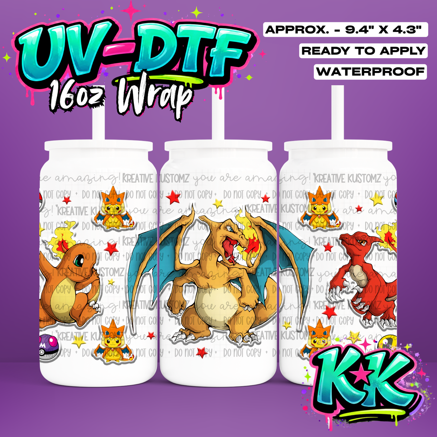 518 | UV DTF Cup Wrap for 16oz Libbey Glass