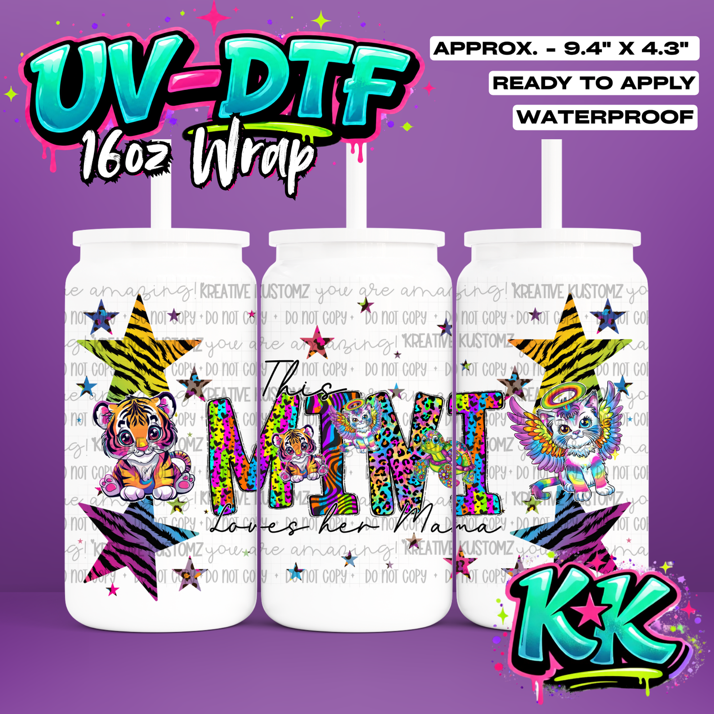 522 | UV DTF Cup Wrap for 16oz Libbey Glass