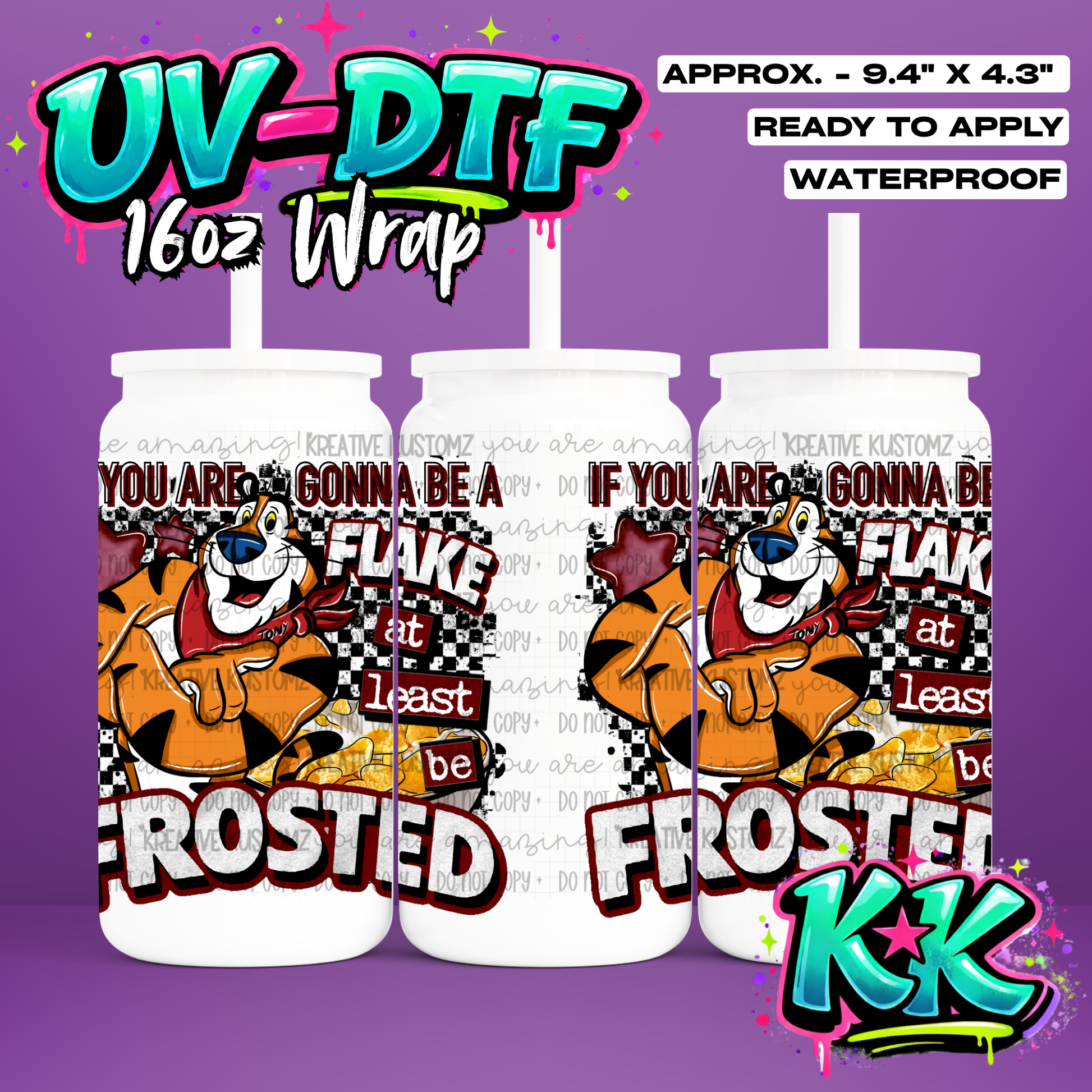528 | UV DTF Cup Wrap for 16oz Libbey Glass