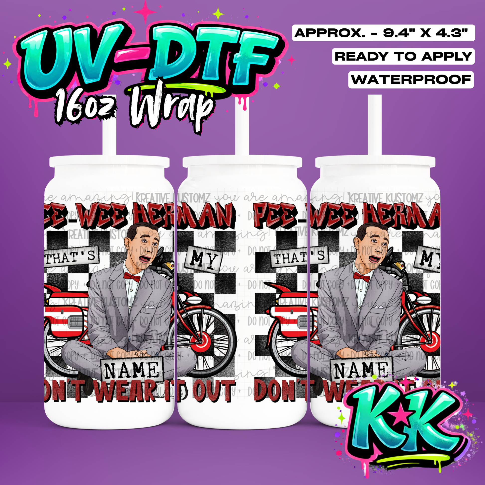 534 | UV DTF Cup Wrap for 16oz Libbey Glass