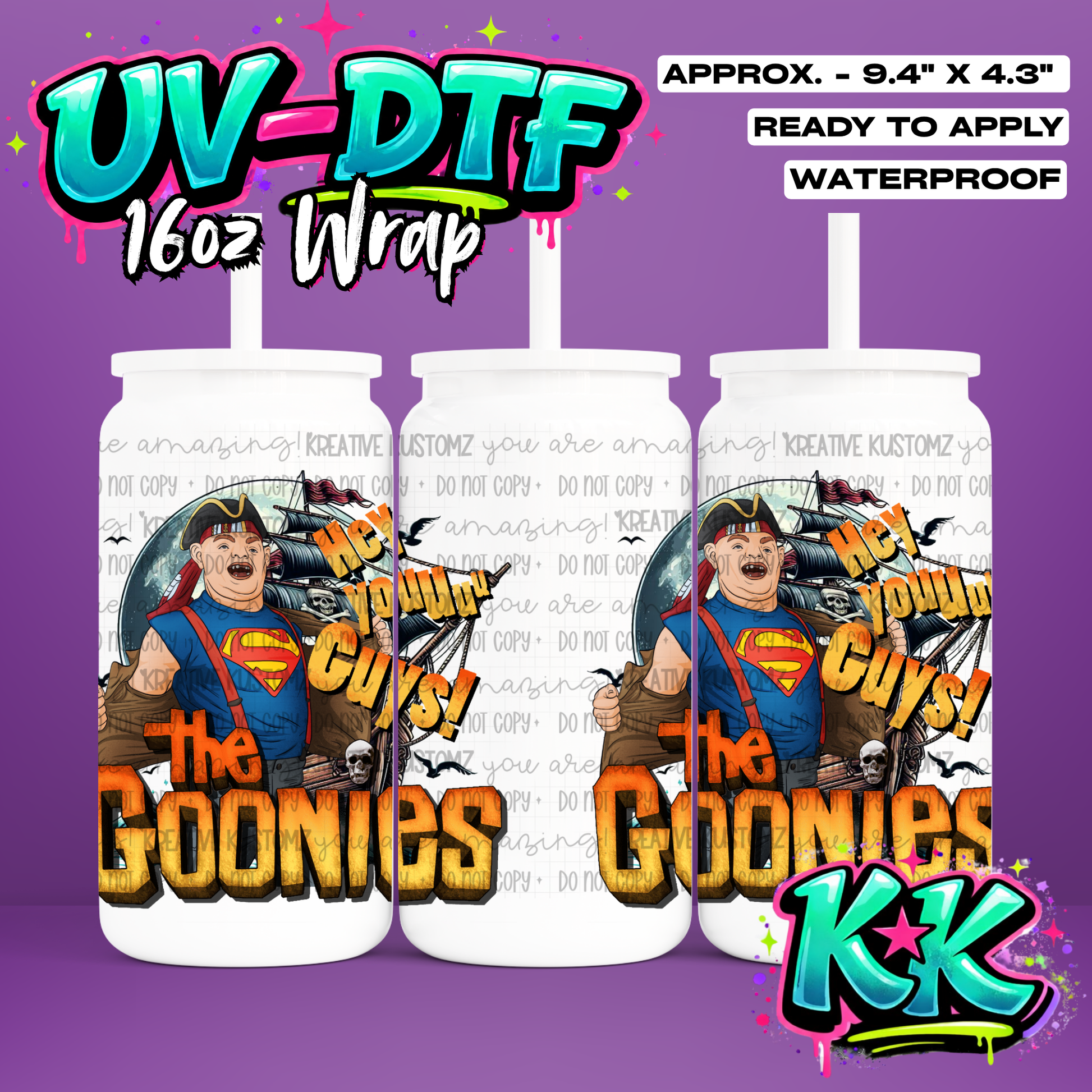 537 | UV DTF Cup Wrap for 16oz Libbey Glass
