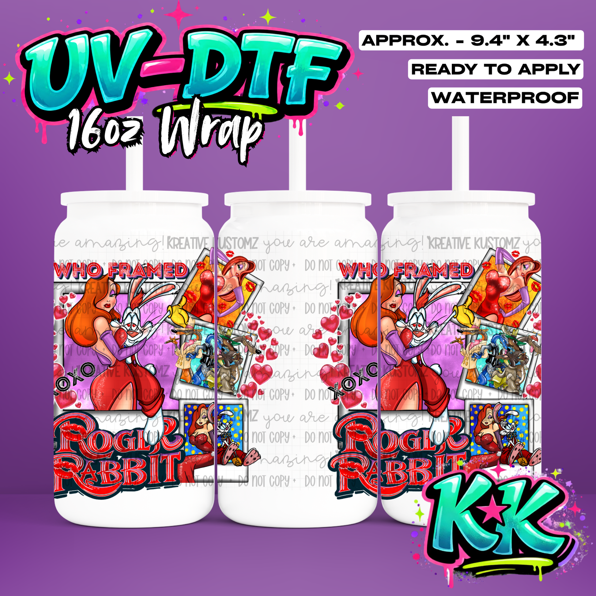 540 | UV DTF Cup Wrap for 16oz Libbey Glass