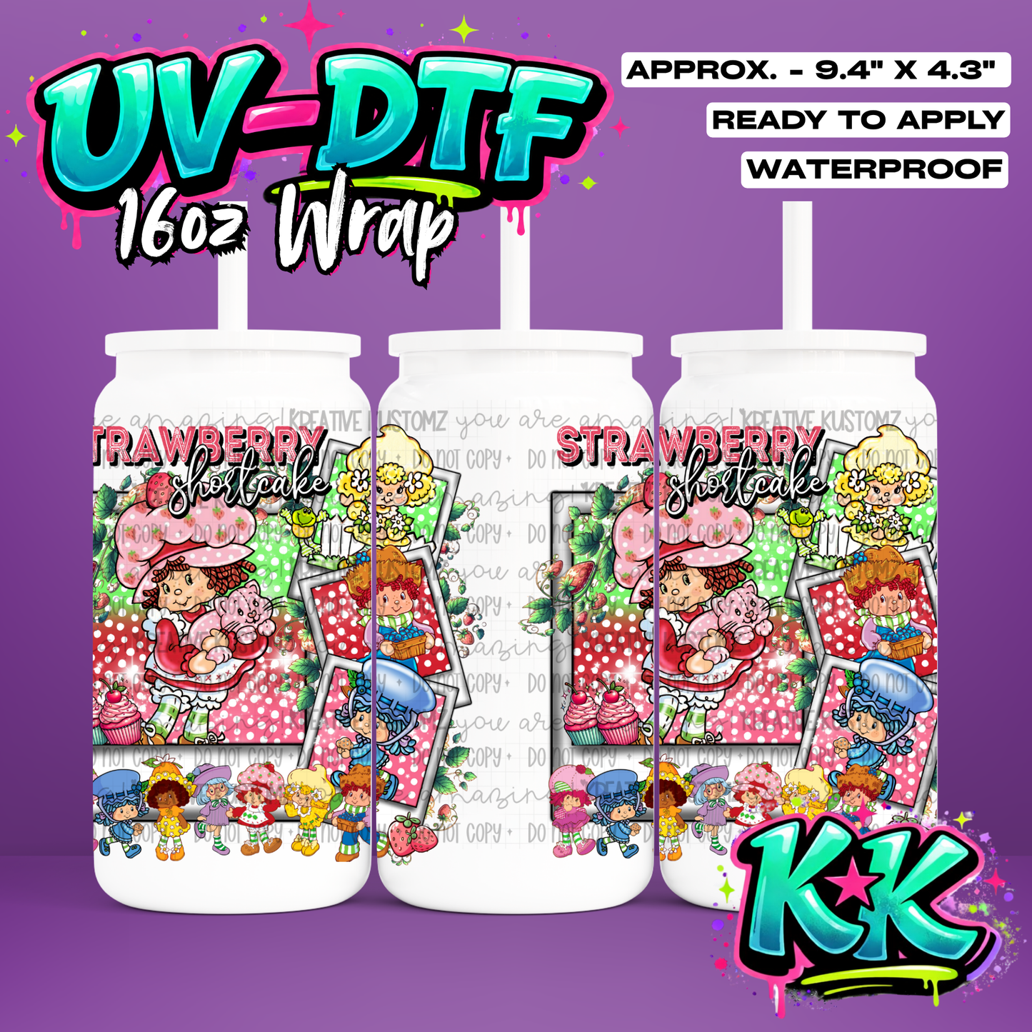 543 | UV DTF Cup Wrap for 16oz Libbey Glass