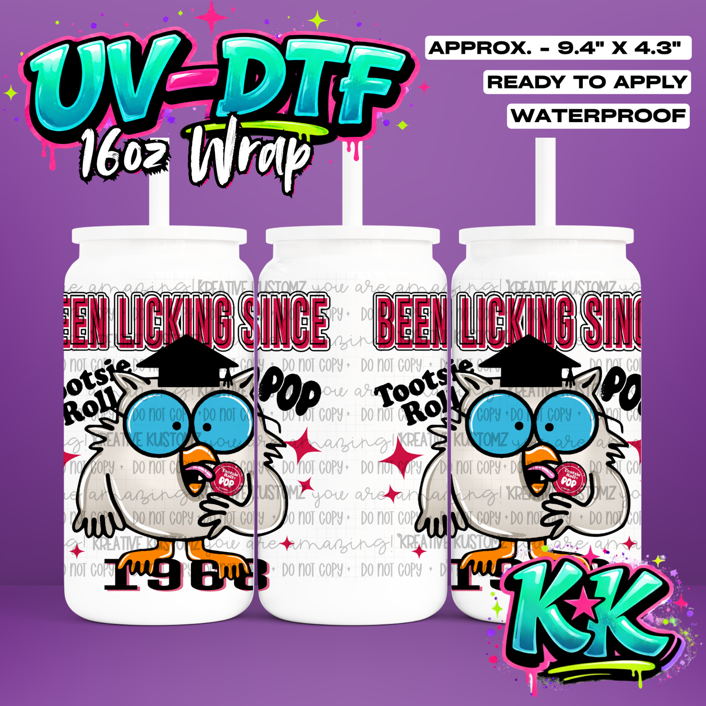 544 | UV DTF Cup Wrap for 16oz Libbey Glass