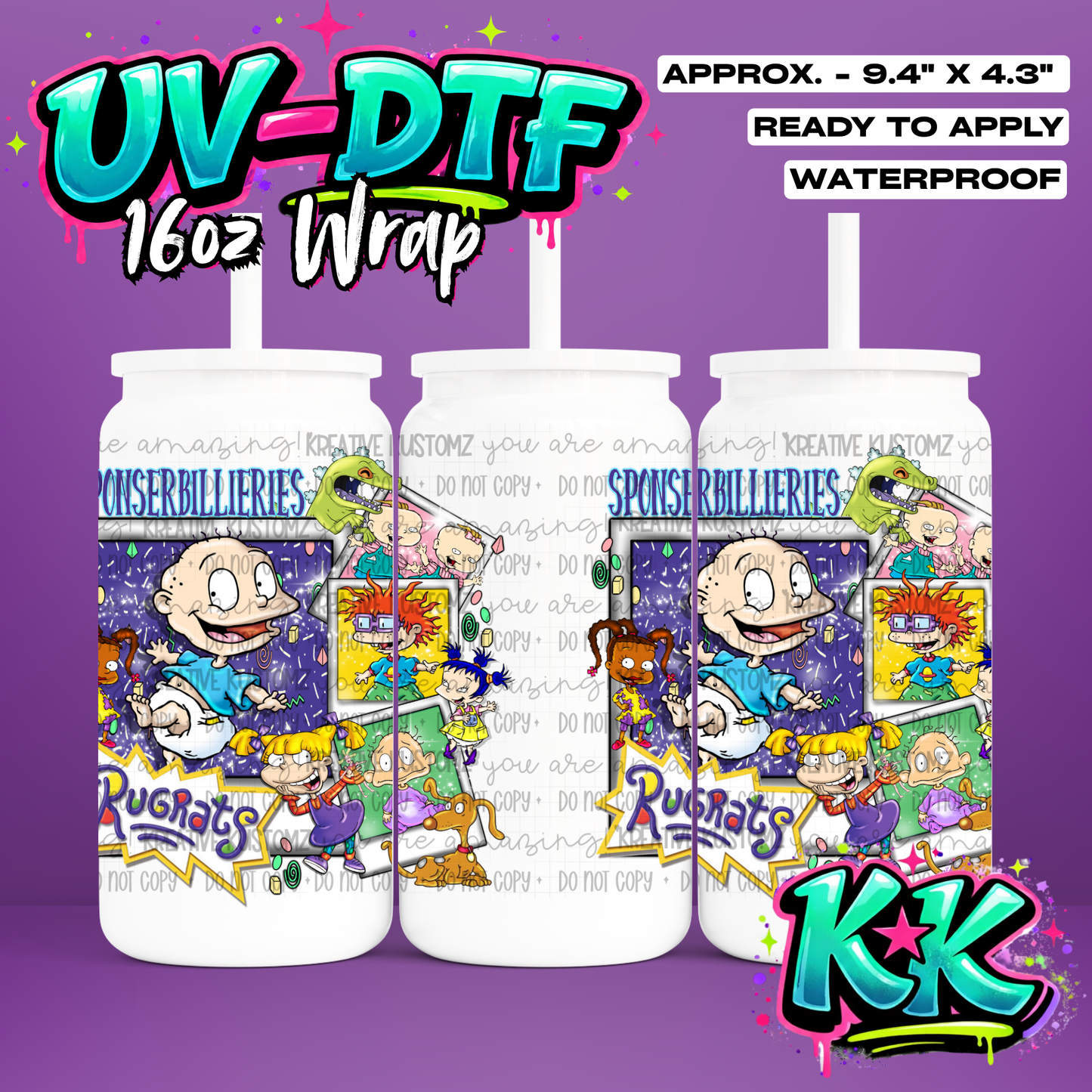 546 | UV DTF Cup Wrap for 16oz Libbey Glass