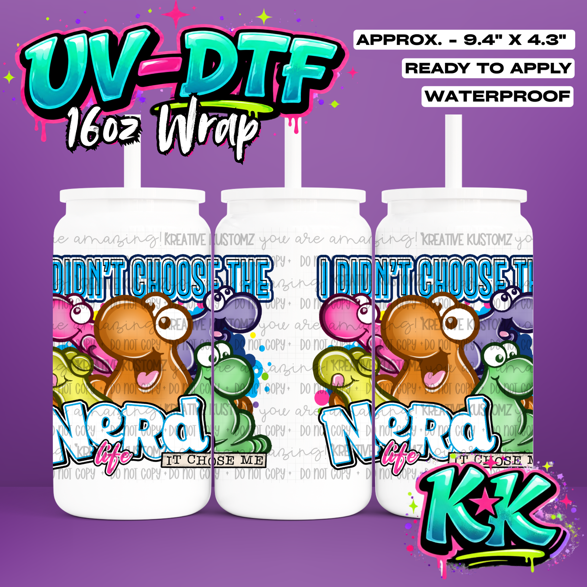 547 | UV DTF Cup Wrap for 16oz Libbey Glass