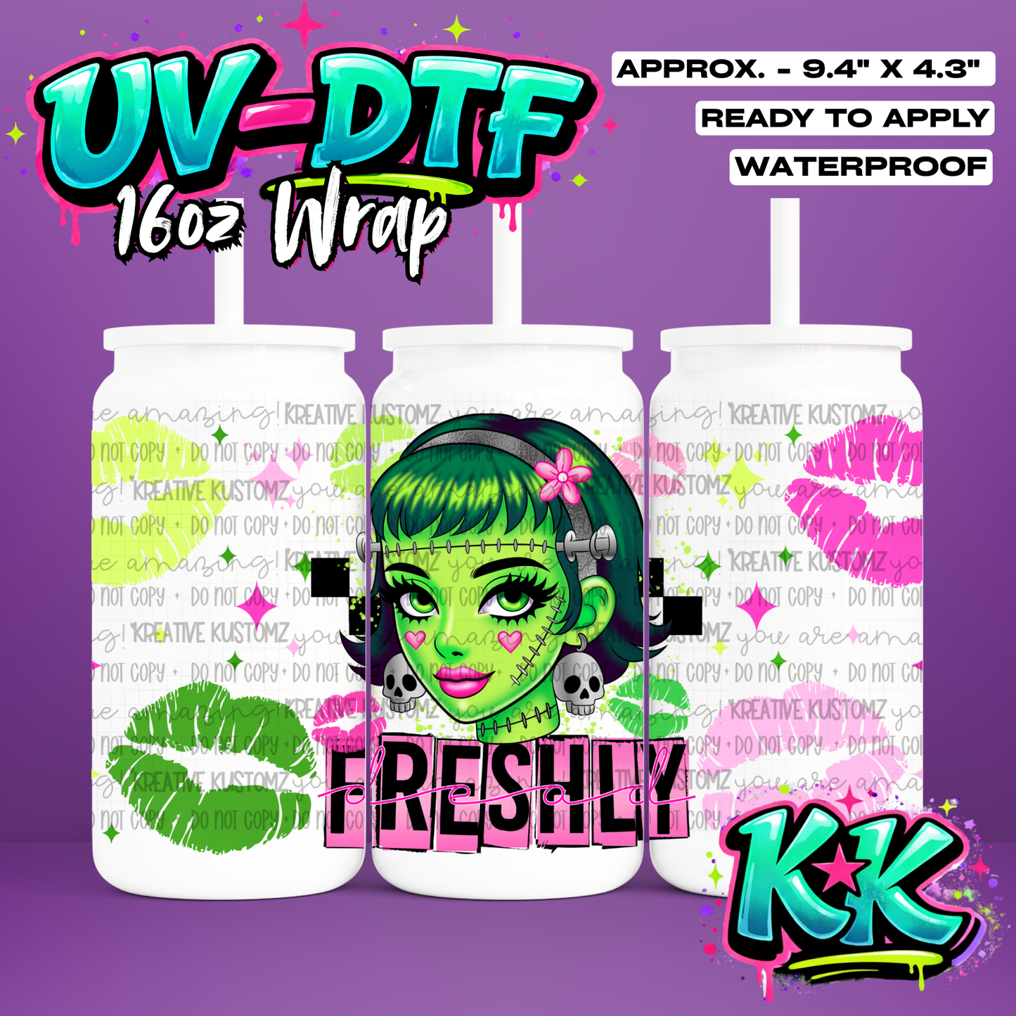 550 | UV DTF Cup Wrap for 16oz Libbey Glass