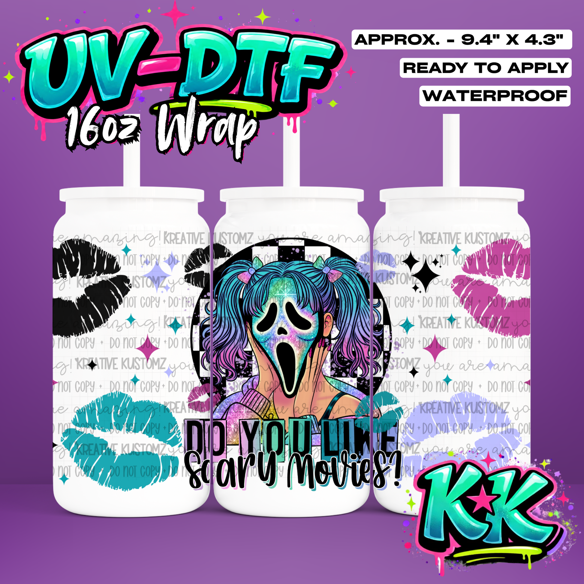 552 | UV DTF Cup Wrap for 16oz Libbey Glass