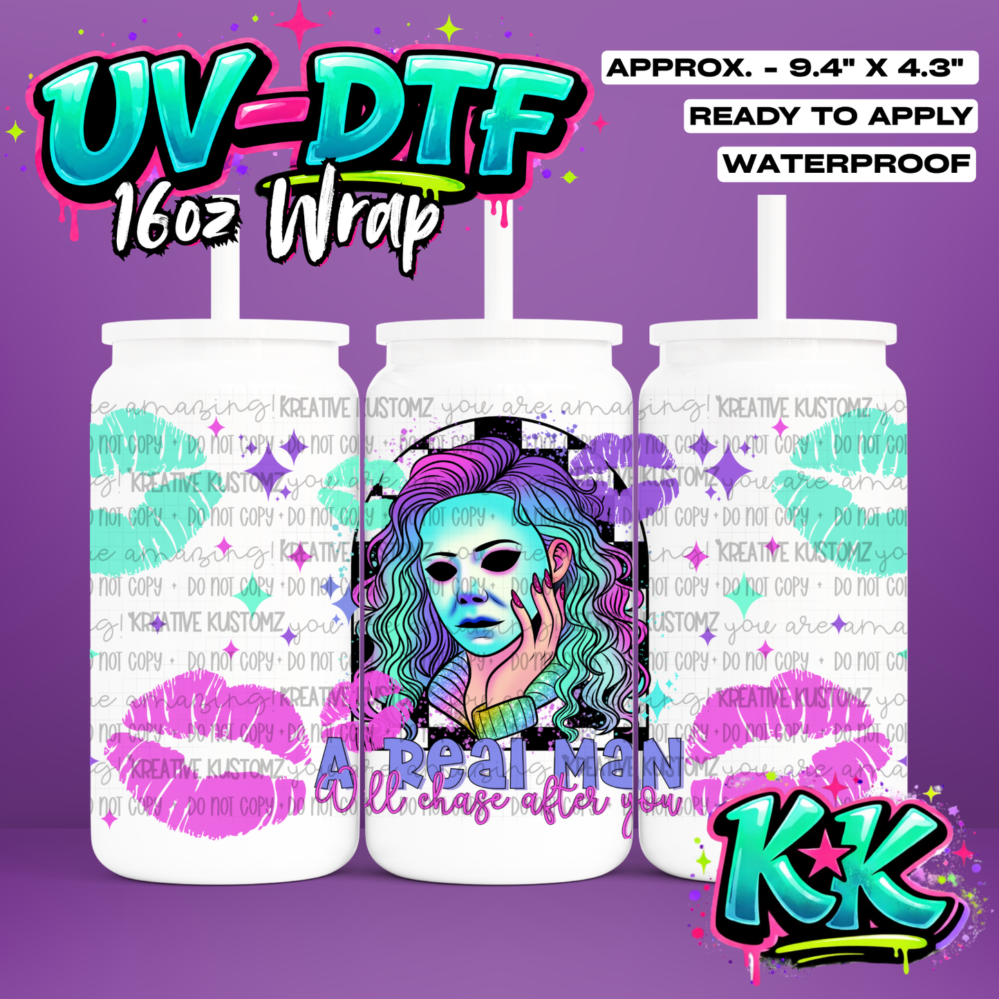 555 | UV DTF Cup Wrap for 16oz Libbey Glass
