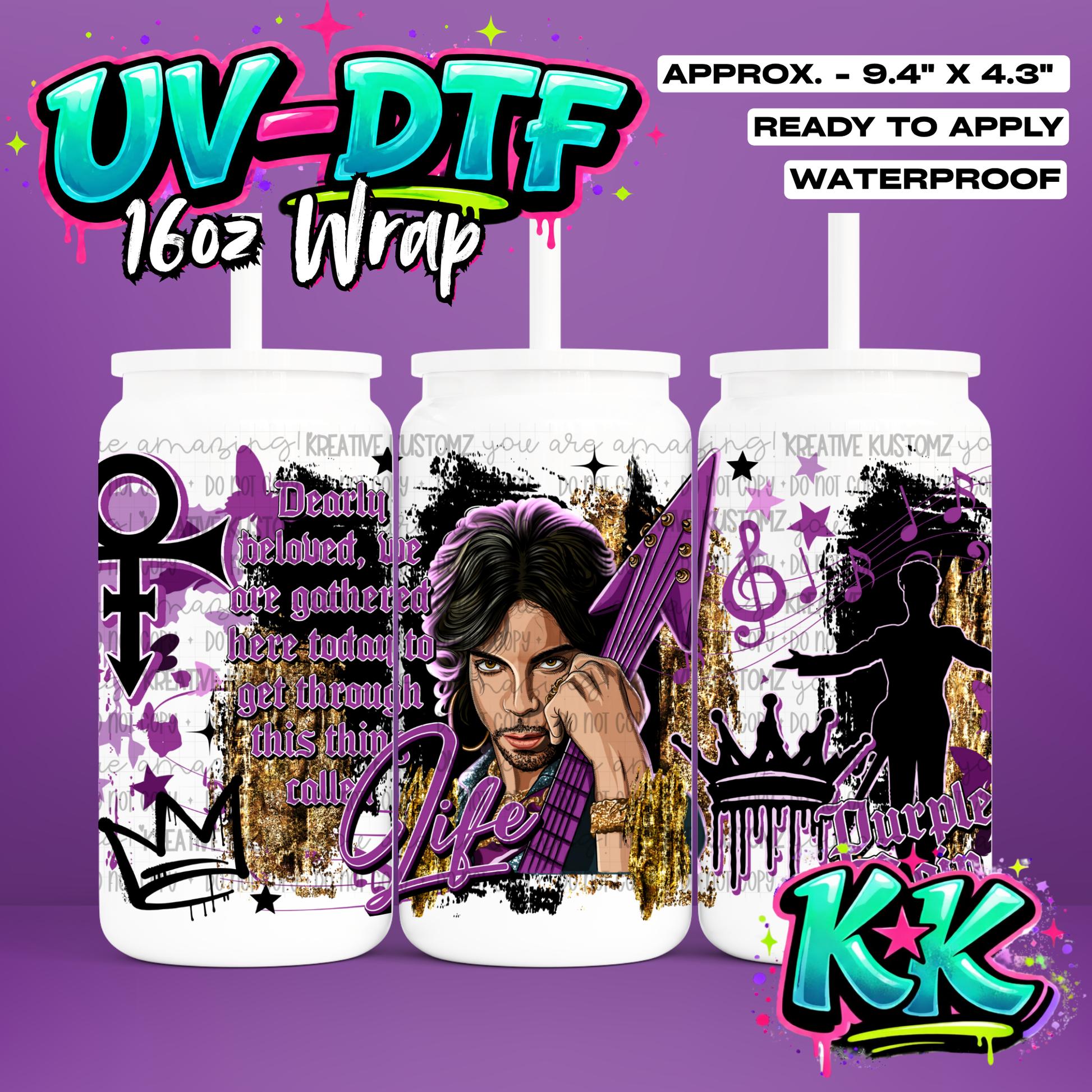 558 | UV DTF Cup Wrap for 16oz Libbey Glass
