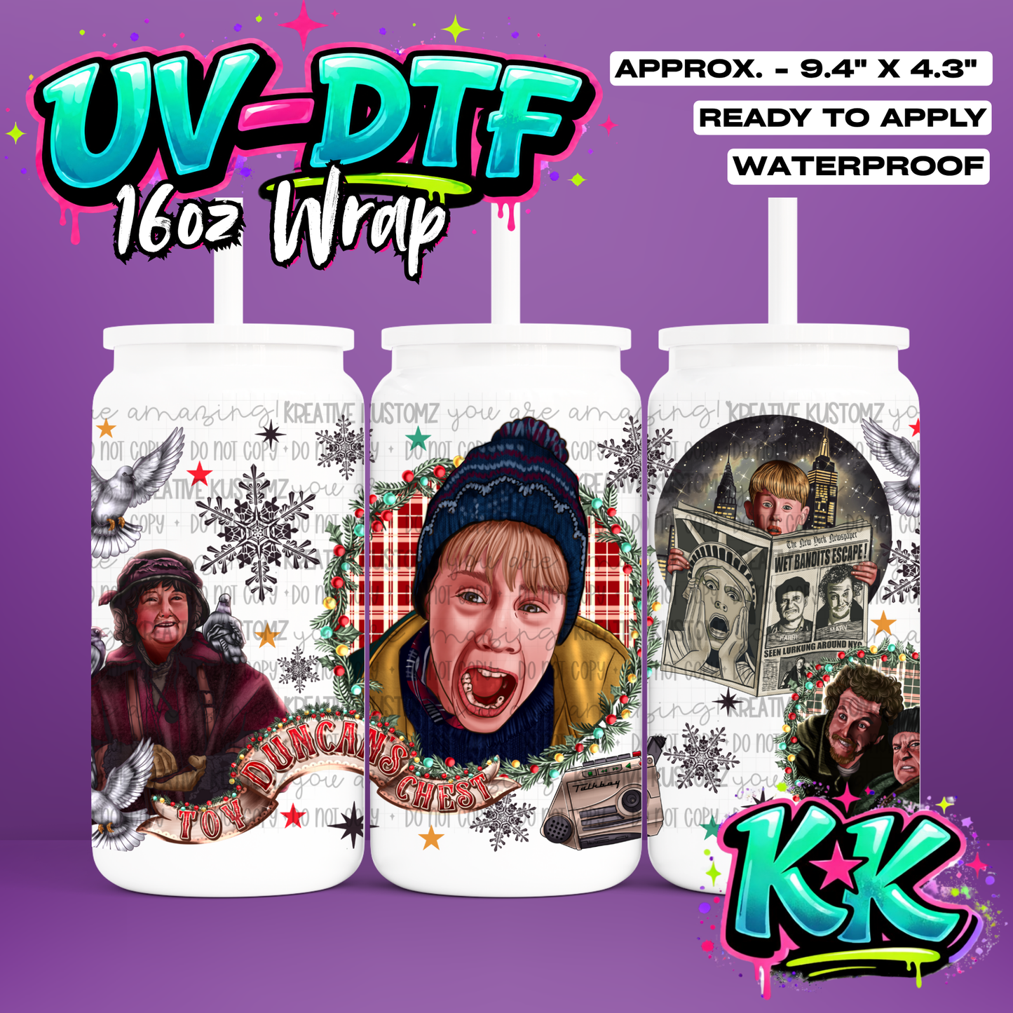561 | UV DTF Cup Wrap for 16oz Libbey Glass