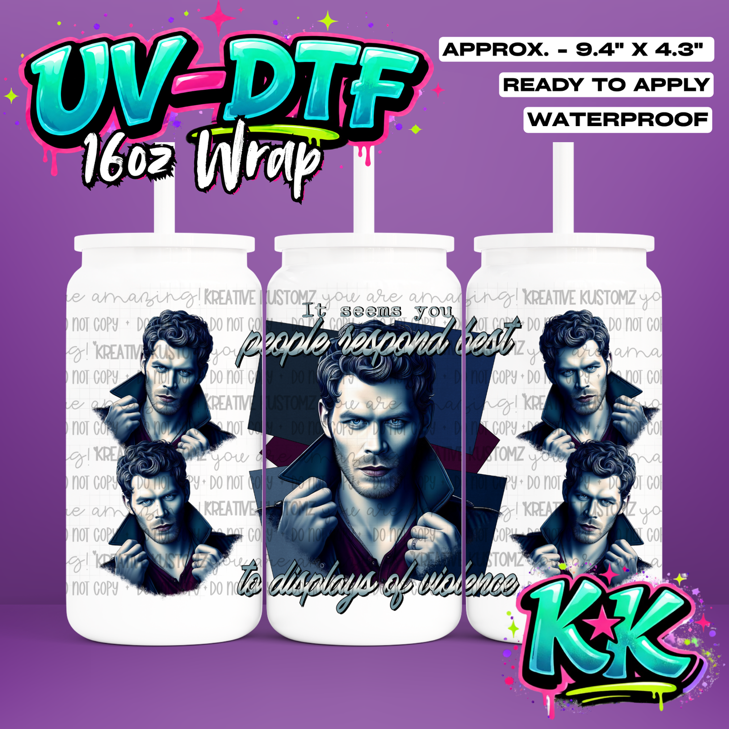 564 | UV DTF Cup Wrap for 16oz Libbey Glass